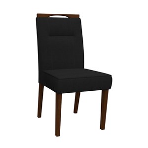 Conjunto 4 Cadeiras Itália Amêndoa/Preto - PR Móveis  