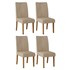 Conjunto 4 Cadeiras Lucila Carvalho Europeu/Linho Árido - PR Móveis 