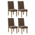 Conjunto 4 Cadeiras Lucila Carvalho Europeu/Marrom Café - PR Móveis 