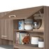 Cozinha Compacta Athena 140 com 5 Portas e 1 Gaveta Carvalho Nature/Ripado - Nicioli