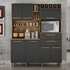Cozinha Compacta Monte Rey 7 Portas e 2 Gavetas Cinamomo/Grafite - Valdemóveis
