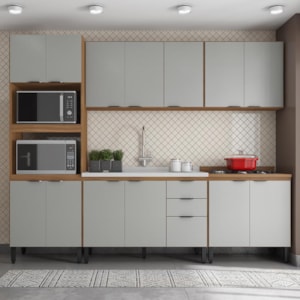 Cozinha Modulada Composição FHR001 Firenze 5 Peças Amêndola/Nude Prime - Demóbile