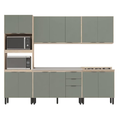 Cozinha Modulada Composição FHR001 Firenze 5 Peças Avena/Menta - Demóbile