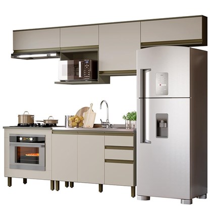 Cozinha Modulada Completa para Forno de Embutir e Lava-louças Projeto  Eliane HN2 - Americana Henn