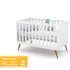 Dormitório Completo Infantil Retrô Gold 3 Portas, Cômoda com Porta, Berço e Colchão D18 Branco Soft/Eco Wood - Matic Móveis 