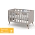 Dormitório Completo Infantil Retrô Gold 3 Portas, Cômoda com Porta, Berço e Colchão D18 Cinza/Eco Wood - Matic Móveis 