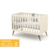 Dormitório Completo Infantil Retrô Gold 3 Portas, Cômoda com Porta, Berço e Colchão D18 Off White/Eco Wood - Matic Móveis 