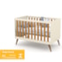 Dormitório Completo Infantil Retrô Gold 4 Portas, Cômoda 6 Gavetas, Berço Off White/Freijó/Eco Wood e Colchão - Matic Móveis 