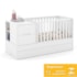 Dormitório Completo Infantil Tutto New 4 Portas, Cômoda 4 Gavetas, Berço Multifuncional Formare Branco Soft e Colchões D18 e D33 - Matic Móveis