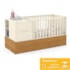 Dormitório Completo Infantil Tutto New 4 Portas, Cômoda 4 Gavetas, Berço Multifuncional Formare e Colchão D18 Off White/Freijó - Matic Móveis