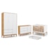 Dormitório Completo Infantil Unique 3 Portas, Cômoda com Porta, Berço Branco Soft/Freijó/Eco Wood e Colchão - Matic Móveis 