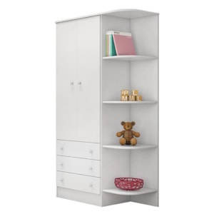 Dormitório Infantil Doce Sonho 2 Portas, Cômoda 1 Porta e Berço Mini Cama Branco - Qmovi 