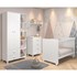 Dormitório Infantil Gino Guarda Roupa, Cômoda 4 Gavetas e Berço Tico Branco Fosco - Reller Móveis 