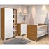Dormitório Infantil Gino Guarda Roupa, Cômoda 4 Gavetas e Berço Tico Branco/Savana - Reller Móveis 