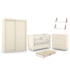 Dormitório Tutto New 2 Portas, Cômoda, Berço Off White com Colchão D18 e Prateleiras - Matic Móveis  