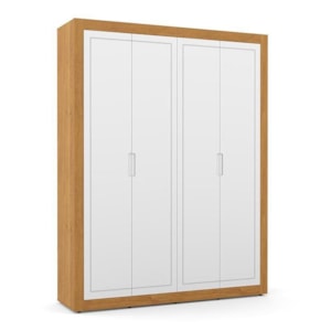 Dormitório Tutto New 4 Portas, Cômoda 1 Porta, Berço Branco Soft/Freijó com Colchão D18 - Matic Móveis 