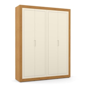 Dormitório Tutto New 4 Portas, Cômoda 1 Porta, Berço Freijó/Off White com Colchão D18 e Mesinha - Matic Móveis  