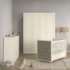 Dormitório Tutto New 4 Portas, Cômoda 1 Porta, Berço Off White com Capitonê e Colchão D18 - Matic Móveis  