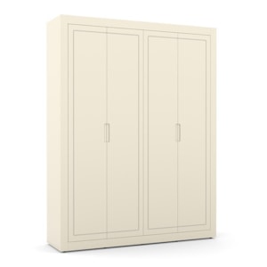 Dormitório Tutto New 4 Portas, Cômoda 1 Porta, Berço Off White com Colchão D18 e Mesinha - Matic Móveis  