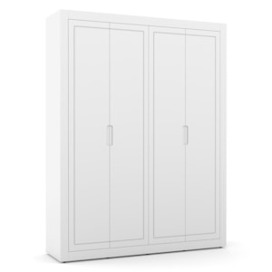 Dormitório Tutto New 4 Portas, Cômoda 1 Porta e Berço Branco Soft com Capitonê e Colchão Physical - Matic Móveis