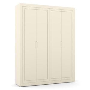 Dormitório Tutto New 4 Portas, Cômoda 1 Porta e Berço Off White com Capitonê e Colchão Physical - Matic Móveis