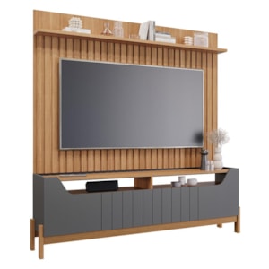 Estante Home Moema Grafite/Nature para TV até 70” - Permóbili