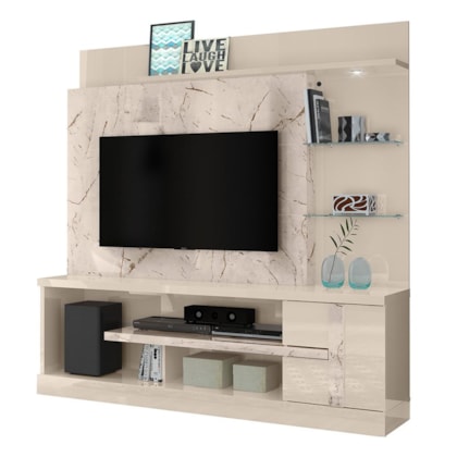 Estante Home Theater Alan Calacata/Off White para TV até 55” - Madetec