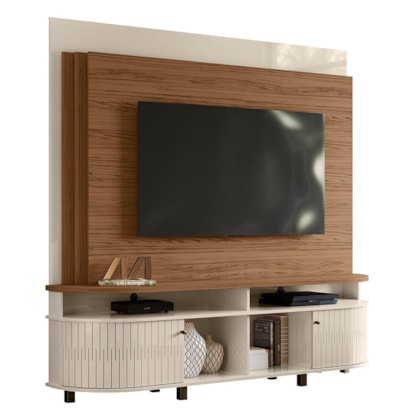 Estante Home Theater Daytona Naturale/Off White para TV até 65” - Madetec