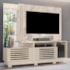 Estante Home Theater Frizz Plus Calacata/Off White para TV até 60” com Pés - Madetec