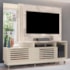 Estante Home Theater Frizz Plus Calacata/Off White para TV até 60” com Rodízios - Madetec