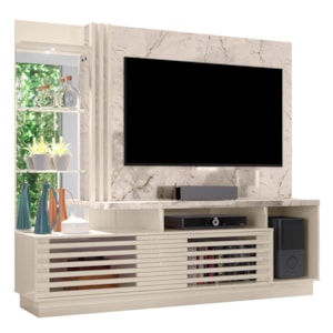 Estante Home Theater Frizz Plus Calacata/Off White para TV até 60” - Madetec