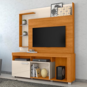 Estante Home Theater Ícaro Cinamomo/Off White para TV até 50” - Madetec