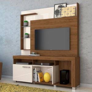 Estante Home Theater Ícaro Naturale/Off White para TV até 50” - Madetec