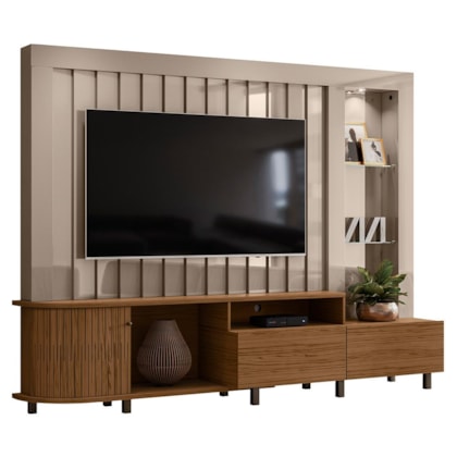 Estante Home Theater Le Mans Fendi/Naturale para TV até 70” - Madetec