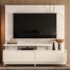 Estante Home Theater New Apolo Calacata/Off White para TV até 75” com Rodízios - Madetec