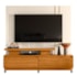 Estante Home Theater New Apolo Cinamomo/Off White para TV até 75” com Rodízios - Madetec