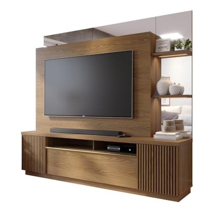 Estante Home Theater Niterói Amêndoa para TV até 70” - Colibri 