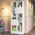 Estante Livreiro 2 Portas com Nichos 3950 Branco Brilho - Qmovi 