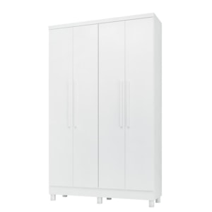 Guarda Roupa 4 Portas e 2 Gavetas Luna Branco Brilho com Pés - Qmovi 