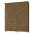 Guarda Roupa Casal Itatiba 6 Portas e 3 Gavetas Castanho Wood - Moval