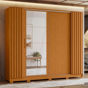 Guarda Roupa Casal Jacarandá 4 Portas Flex Cinamomo com  4 Espelhos - Móveis Albatroz