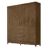 Guarda Roupa Casal New Avaí 6 Portas e 4 Gavetas Castanho Wood - Moval