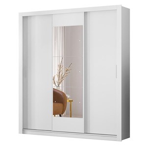 Guarda Roupa Casal Vero 3 Portas Branco com Espelho - Demóbile  