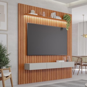 Home Maragogi 1.8 Cinamomo/Off White com LED para TV até 65” - Permóbili