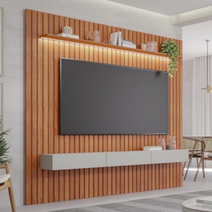 Home Maragogi 2.3 Cinamomo/Off White com LED para TV até 84” - Permóbili