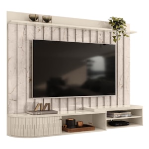 Home Painel Suspenso Ímola Calacata/Off White para TV até 75” - Madetec