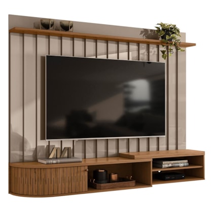 Home Painel Suspenso Ímola Fendi/Naturale para TV até 75” - Madetec