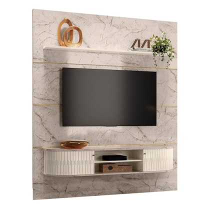 Home Piso-Teto Bugatti Calacata/Off White para TV até 75” - Madetec