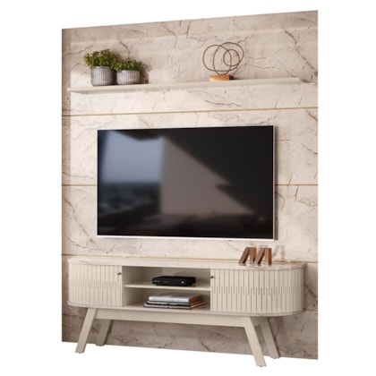 Home Piso-Teto Laguna Calacata/Off White para TV até 75” - Madetec