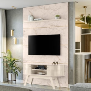 Home Piso-Teto Silverstone Calacata/Off White para TV até 65” - Madetec